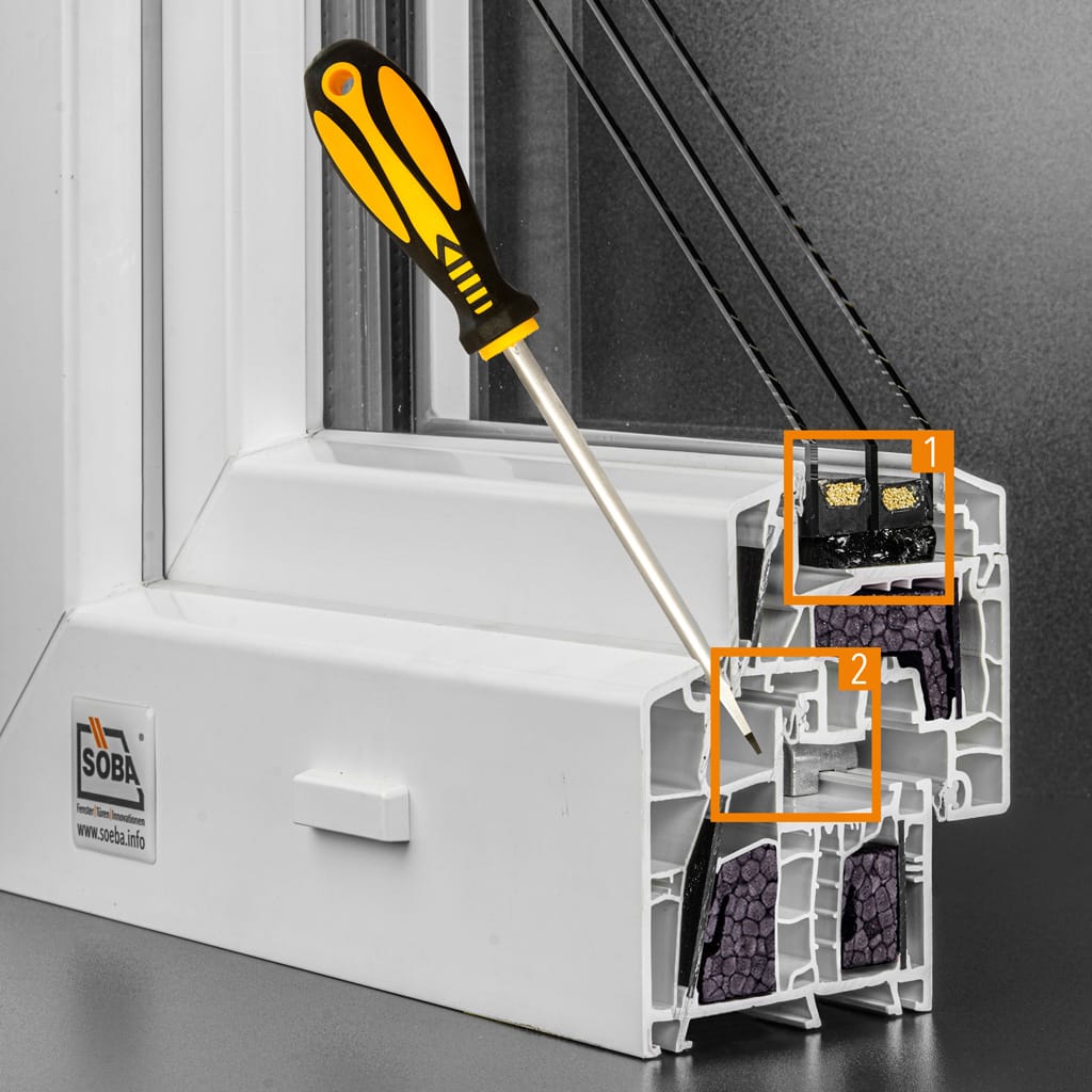 Sicherheit durch Scheibenverklebung und Mitteldichtungssystem Scheibenverklebung und Mitteldichtungssytem bei SÖBA Fenstern für mehr Sicherheit